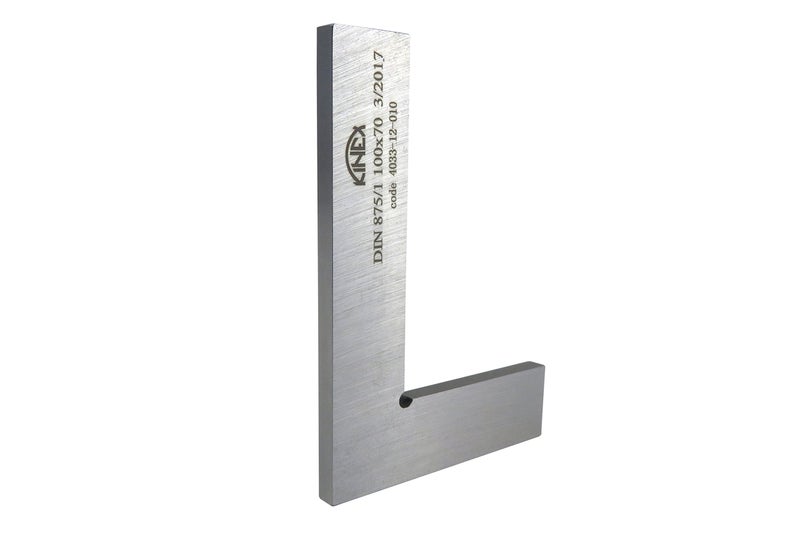 Kinex 4033-12-010 4 Inches Tall x 2.75 Inches Wide Flat Solid Machinist Square DIN 875/1 Square to w/in 0.0005 Inches - Image 1